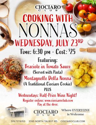 Cooking with Nonnas July 23rd