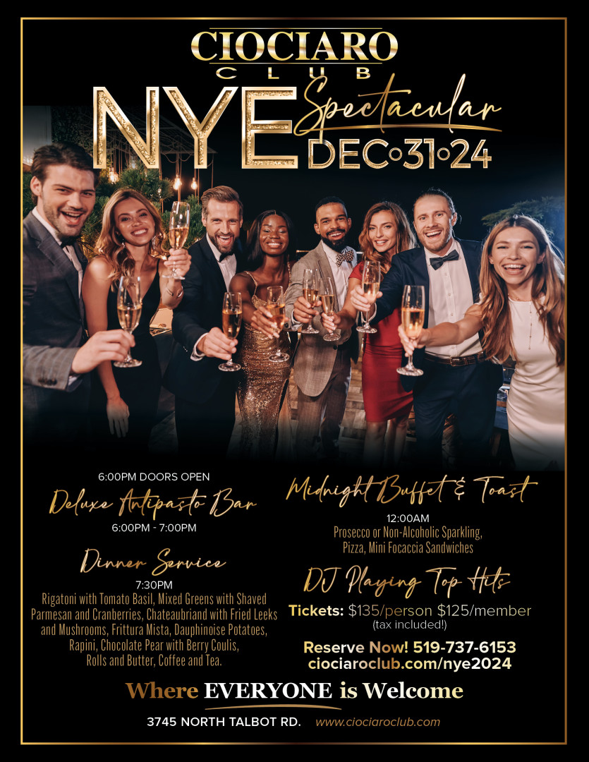 2025 New Year's Eve Gala Events Ciociaro Club Weddings, Corporate
